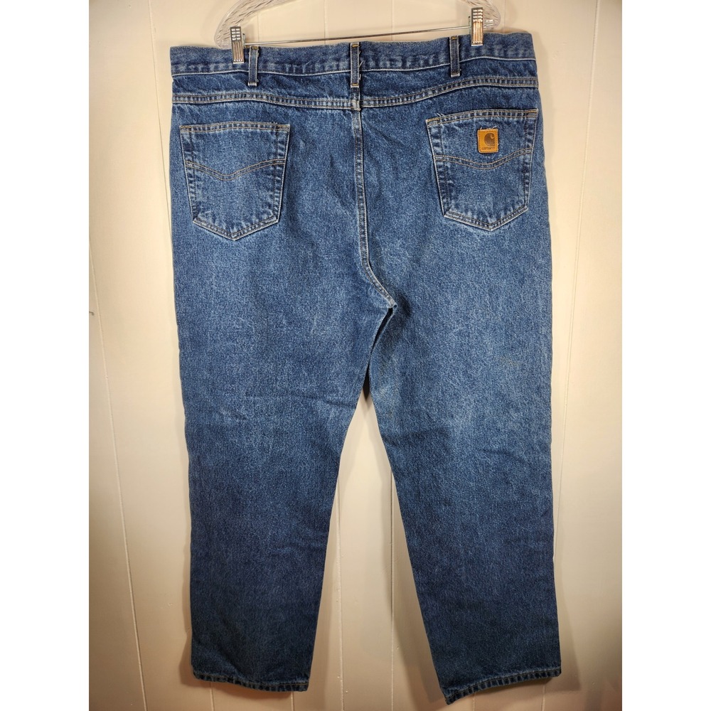 Carhartt B160 DST Relaxed Fit Jeans Mens 44x32 Dark Stone Blue Denim Work Pants